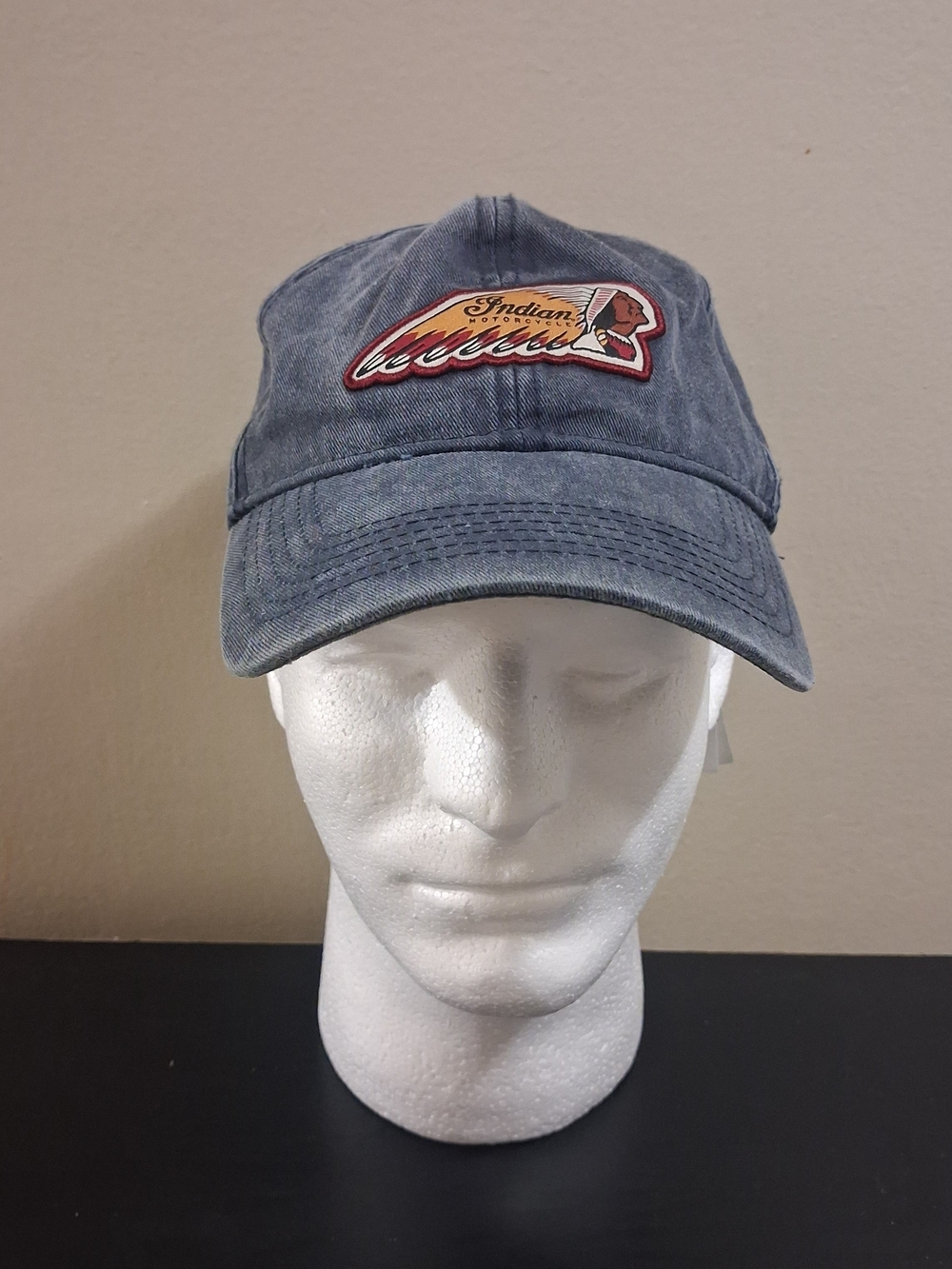 Indian Motorcycle Washed Denim Baseball Cap Dad Hat OSFM